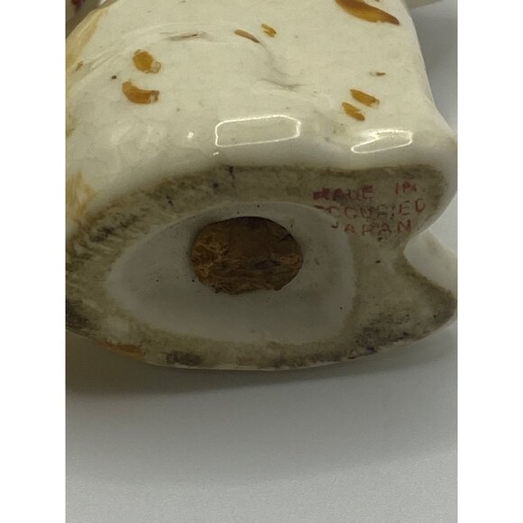 Vintage Ceramic Dog Salt & Pepper Shakers With Plaid Caps occupied Japan - Picture 7 of 13